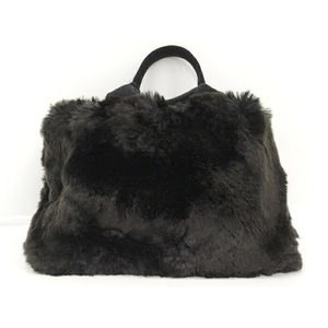 Prada Fur Black Faux Handbag Canapa